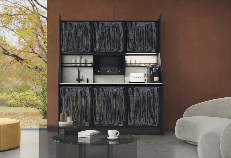 Кухня ДИДЖИ  с трехмерными фасадами фото 1